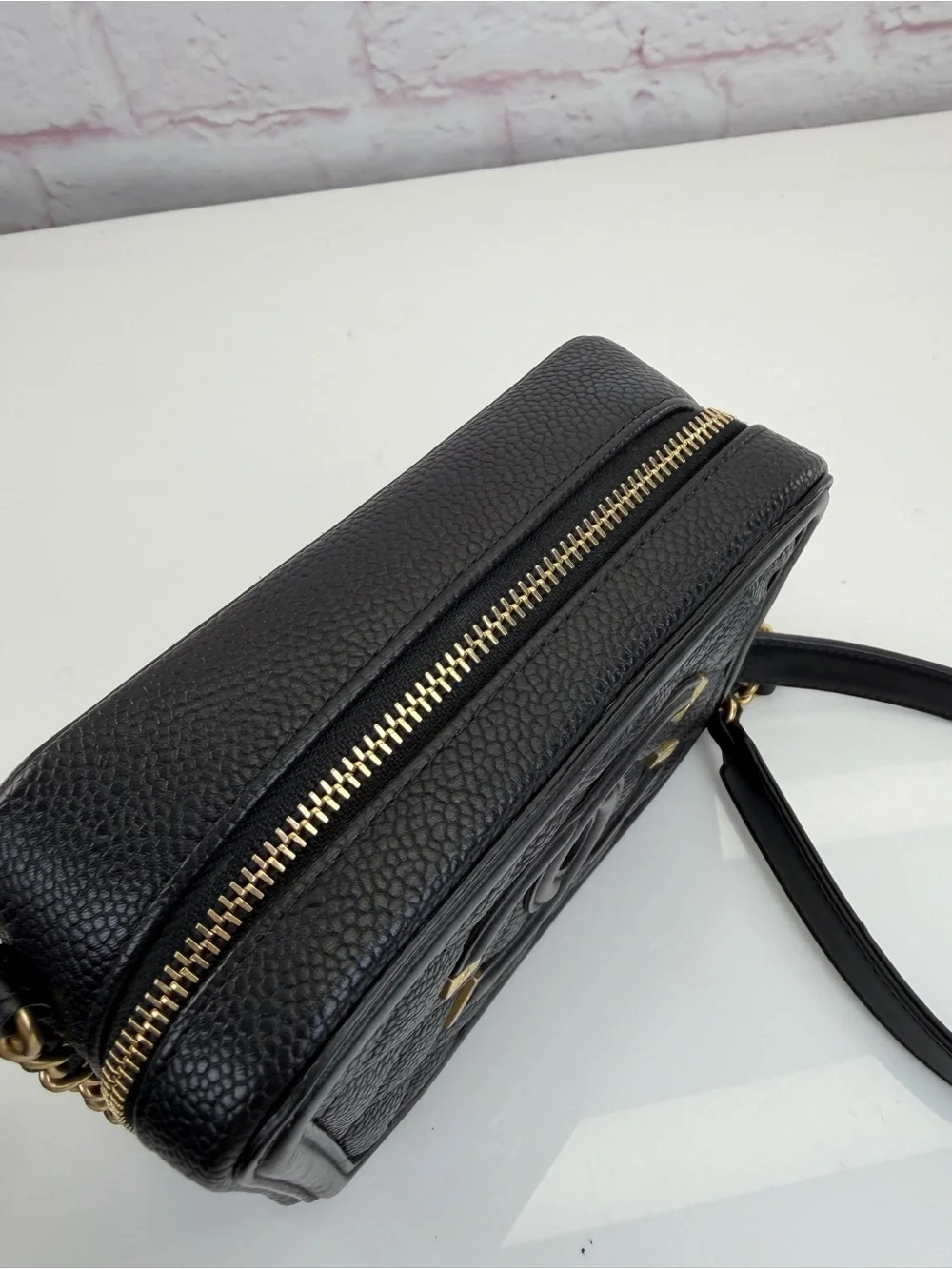 CHANEL Caviar Quilted CC Filigree Vanity Clutch With Chain Black